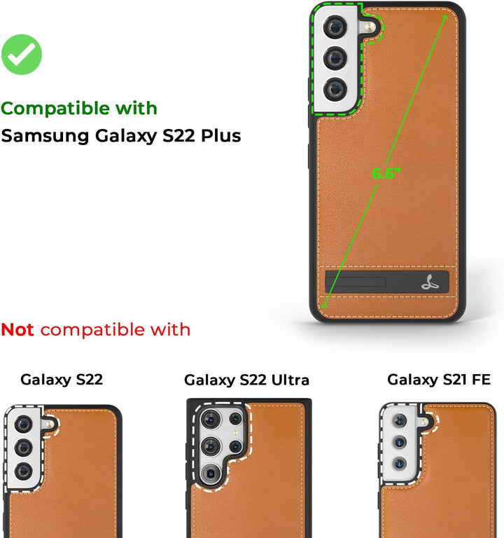 Snakehive Metro Lederhülle für Samsung Galaxy S22 Plus || Echtleder Handyhülle mit Standfunktion ||