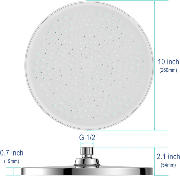 Ø260mm Duschkopf Regendusche YUANNY 10 Zoll Brausekopf Dusche Regenduschkopf mit Anti-Kalk-Düsen Was