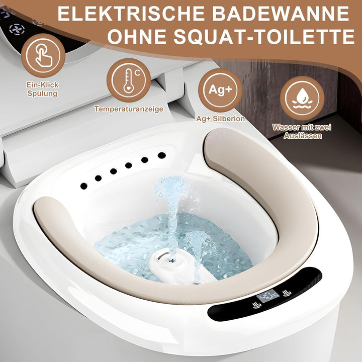 Sitzbad für Die Toilette, Geeignet für 99% Der Toiletten, Tragbares Bidet Mit Zwei DüSen FüR Die Gyn