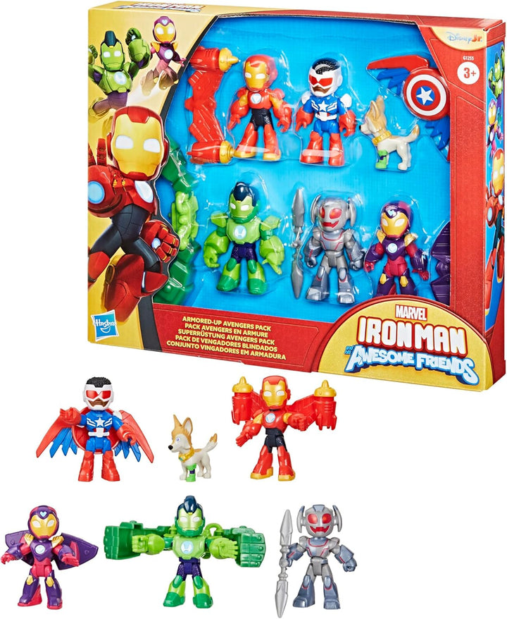 Marvel Iron Man und seine fantastischen Freunde, Superrüstung Avengers Pack Action-Figurenset, 5 Sam