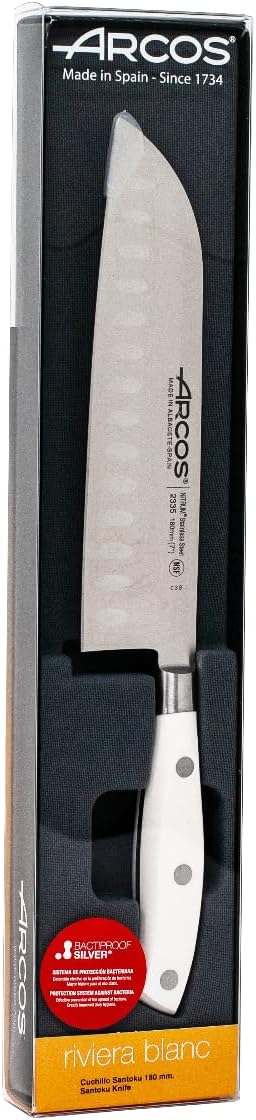 Arcos 233524 Serie Riviera Blanc - Santoku Messer Messer Asiatischer Art- Klinge aus Nitrum geschmie