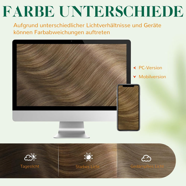 Easyouth Echthaar Tape Extensions Balayage Braun Extensions Echthaar Tape Dunkelste Braun Ombre Mitt