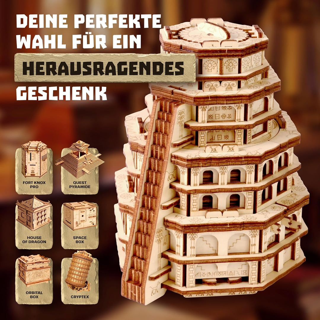 ESC WELT Quest Tower - 3D Escape Game Puzzle Box - Denkspiel für Erwachsene &amp; Jugendliche - Umweltfr