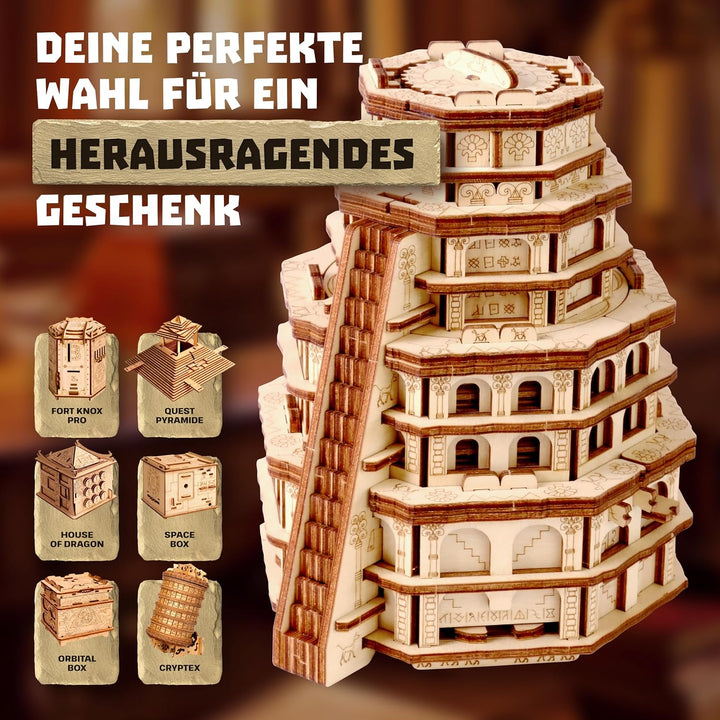 ESC WELT Quest Tower - 3D Escape Game Puzzle Box - Denkspiel für Erwachsene &amp; Jugendliche - Umweltfr