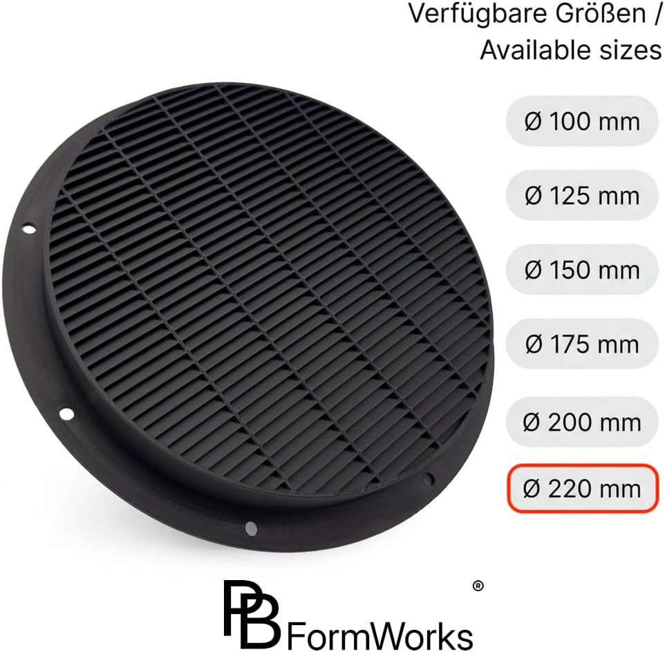 Lichtfalle 220mm Gen 2 lichtdichtes Zuluftgitter für Growbox &amp; Growzelt