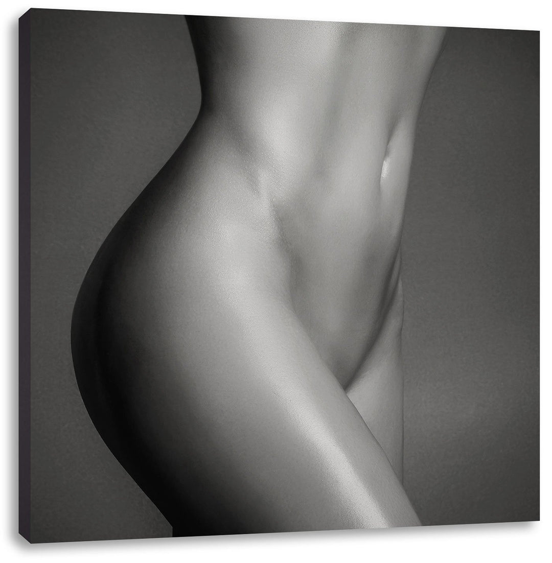 Pixxprint schlanker nackter Frauenkörper als Leinwandbild/Grösse: 70x70 cm/Wandbild/Kunstdruck/ferti