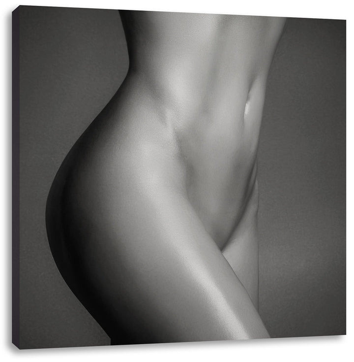 Pixxprint schlanker nackter Frauenkörper als Leinwandbild/Grösse: 70x70 cm/Wandbild/Kunstdruck/ferti