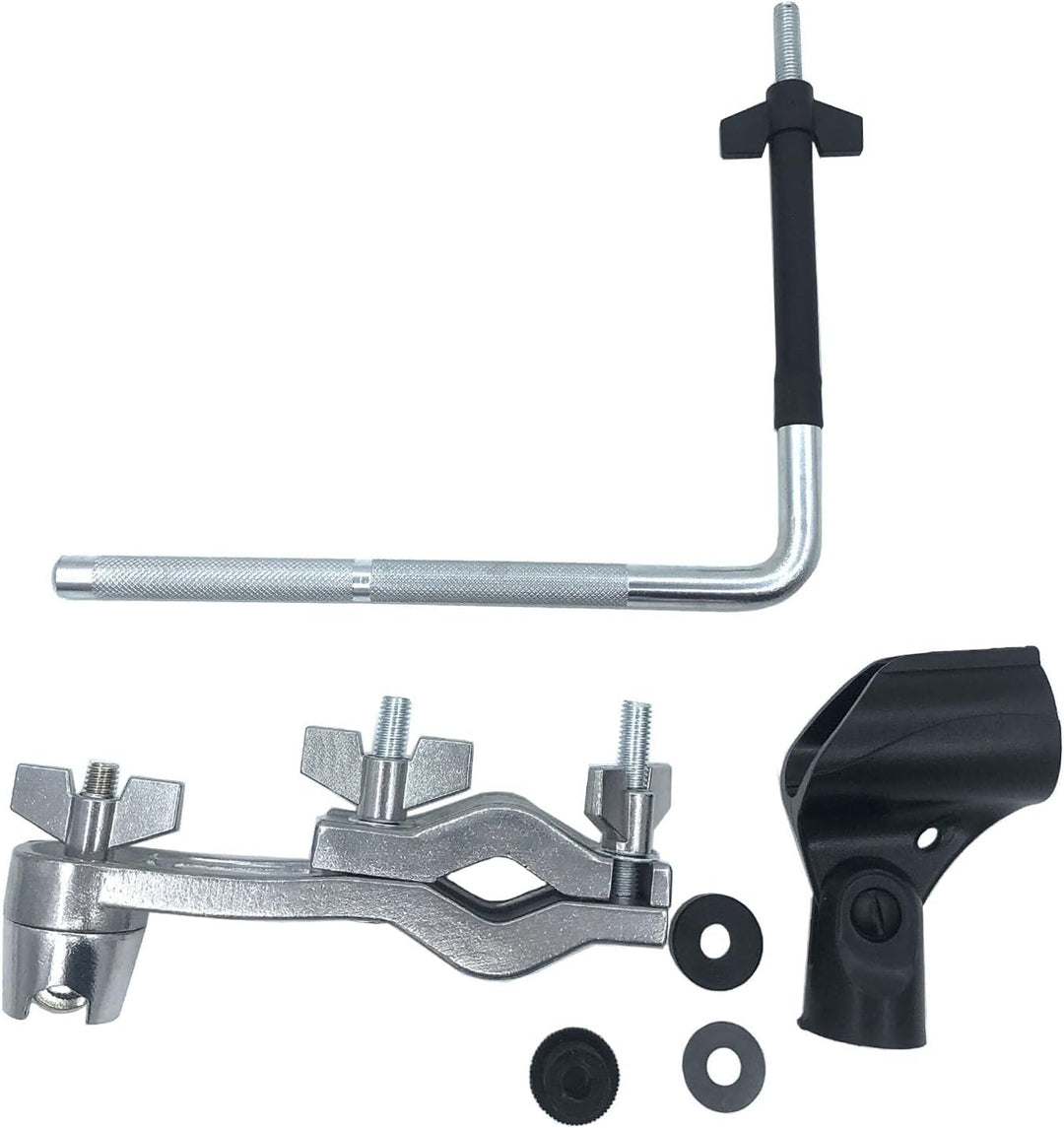 TUOREN Schlagzeug-Set Mikrofonhalterung Halter Drum Rack Montageklemme mit L-förmigem Mikrofonhalter