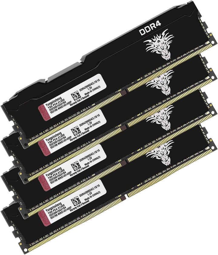 DDR4 2666MHz 64GB Kit (16GBx4) Desktop RAM PC4-21300 UDIMM Non-ECC Unbuffered 1.2V 288-Pin CL19 PC C