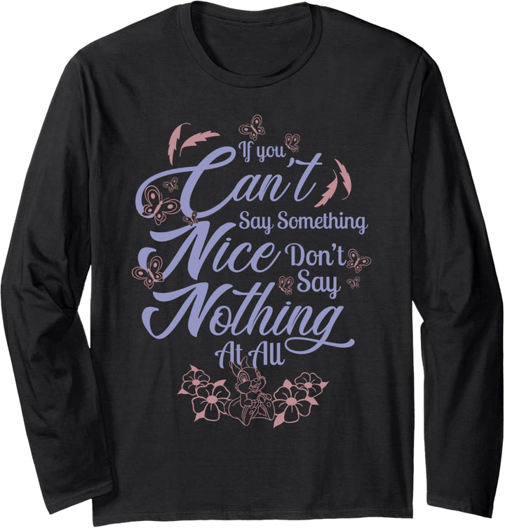 Disney Bambi If You Can't Say Something Nice Quote Langarmshirt