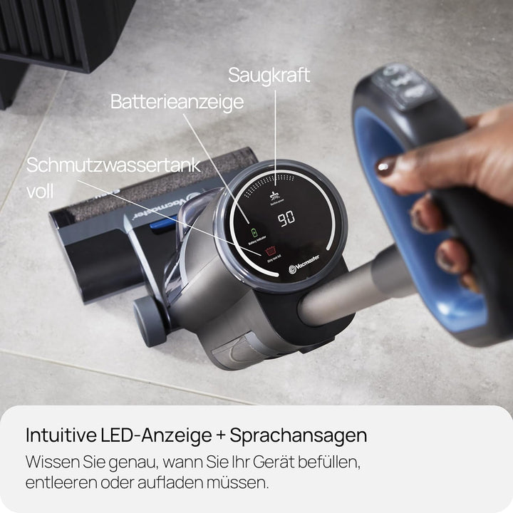 Vacmaster EasyClean HVA Hartbodenreiniger. Kabelloser All-in-One-Staubsauger und Wischmopp für Nass-