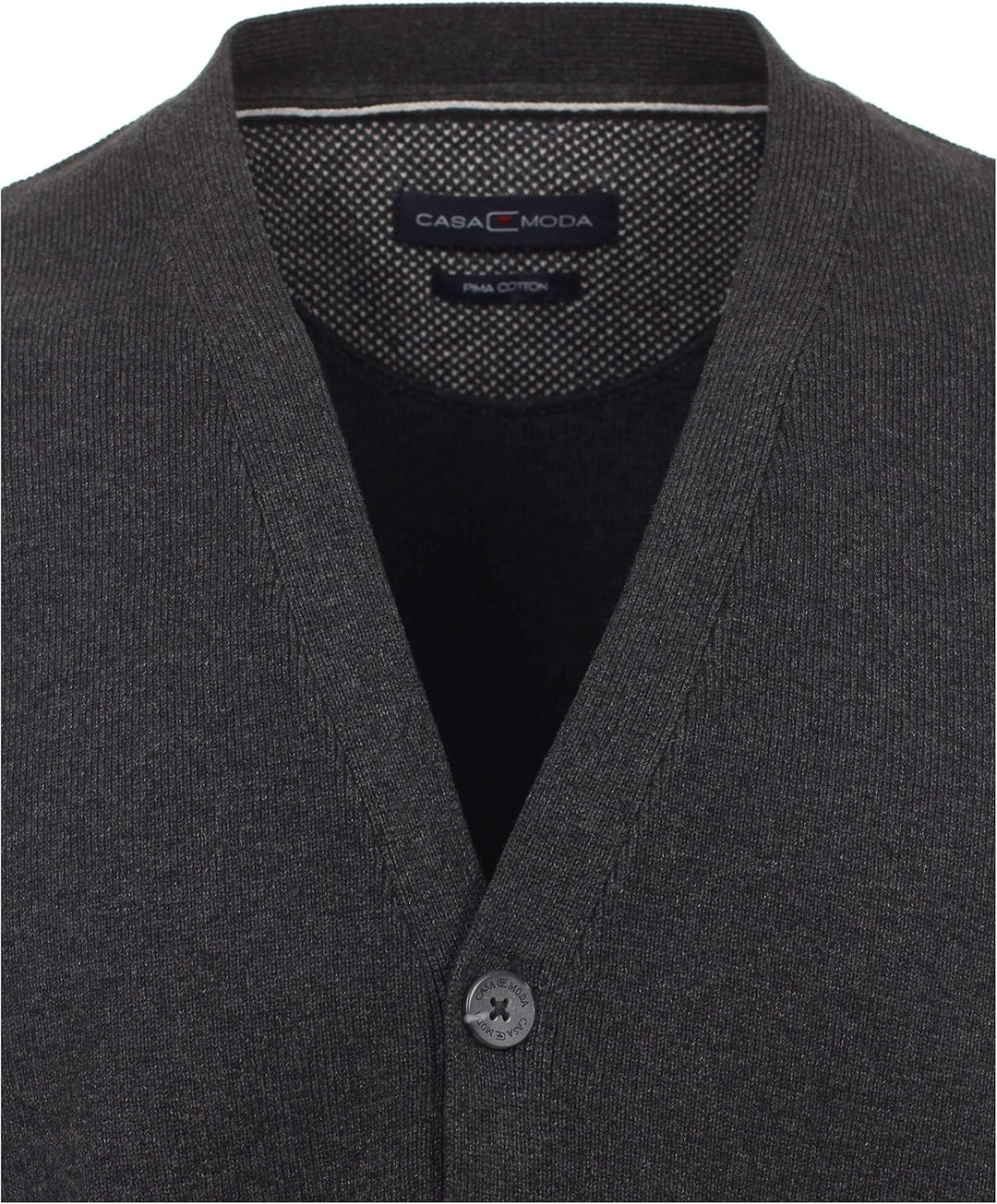 CASAMODA Herren Strickweste unifarben Zwei Einschubtaschen 4XL Grau (Anthrazit 782), 4XL Grau (Anthr