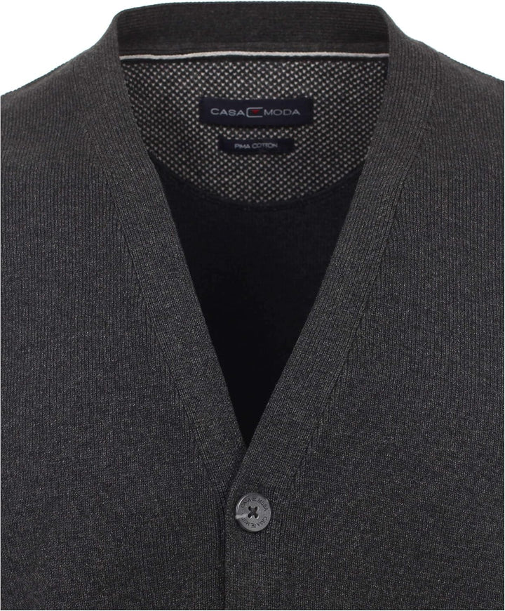CASAMODA Herren Strickweste unifarben Zwei Einschubtaschen 4XL Grau (Anthrazit 782), 4XL Grau (Anthr