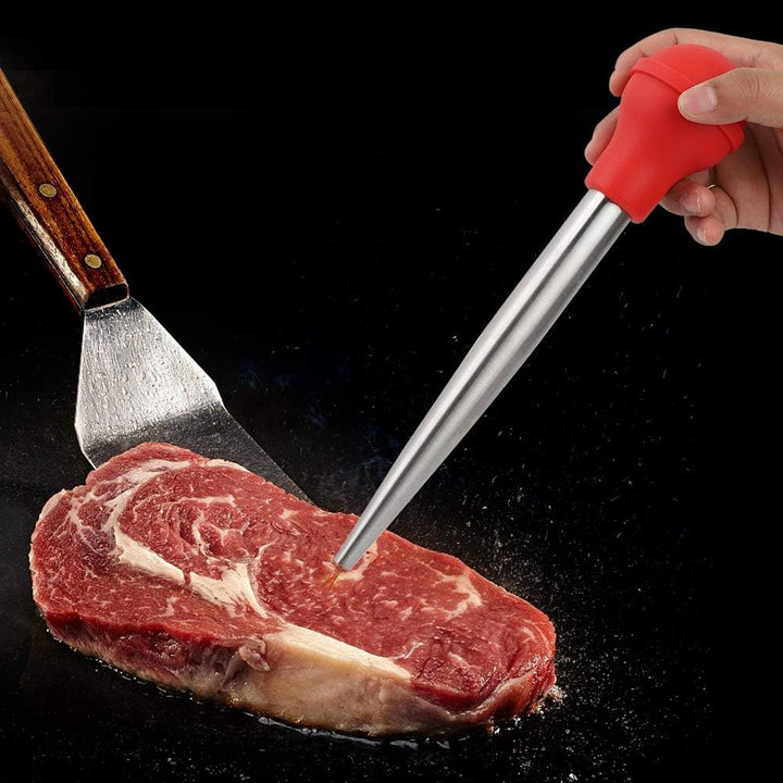 MOUMOUTEN Puten-Baster, Edelstahl-Marinaden-Gewürz-Injektor, Gummiball, Hitzebeständige Fleisch-Bast