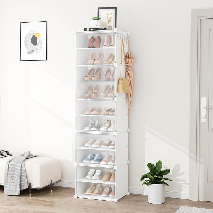 Schuhregal, Schuhschrank Organizer 10 Ebenen, Schuhschrank Schmal Schuhaufbewahrung für 20-22 Paar,