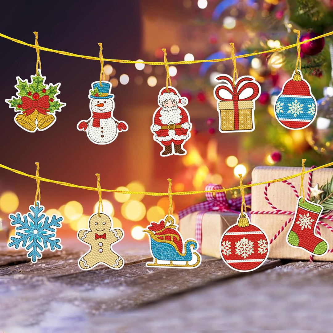 LYLIDIA Diamond Painting Weihnachts Anhänger DIY Kit 30 Stück Doppelseitig Diamont Painting Weihnach