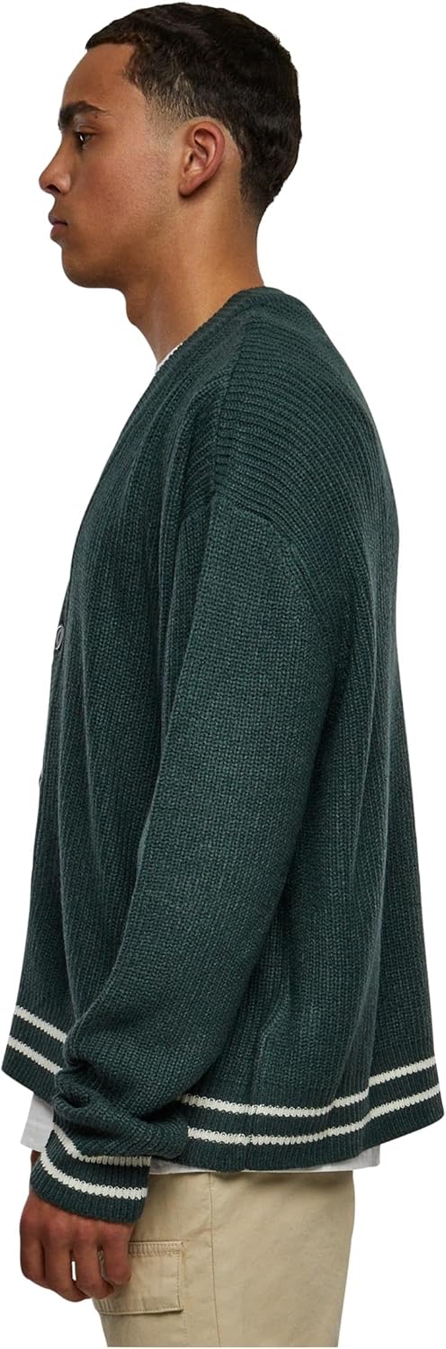 Urban Classics Sporty Boxy Cardigan, modische Herren Strickjacke in Oversize Fit Passform, erhältlic