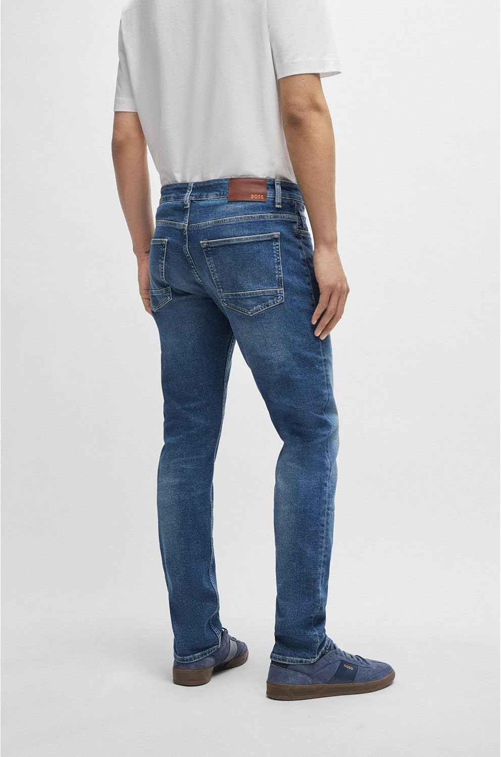BOSS Herren Delaware BC-L-C Blaue Slim-Fit Jeans aus komfortablem Stretch-Denim 34W / 36L New - Medi