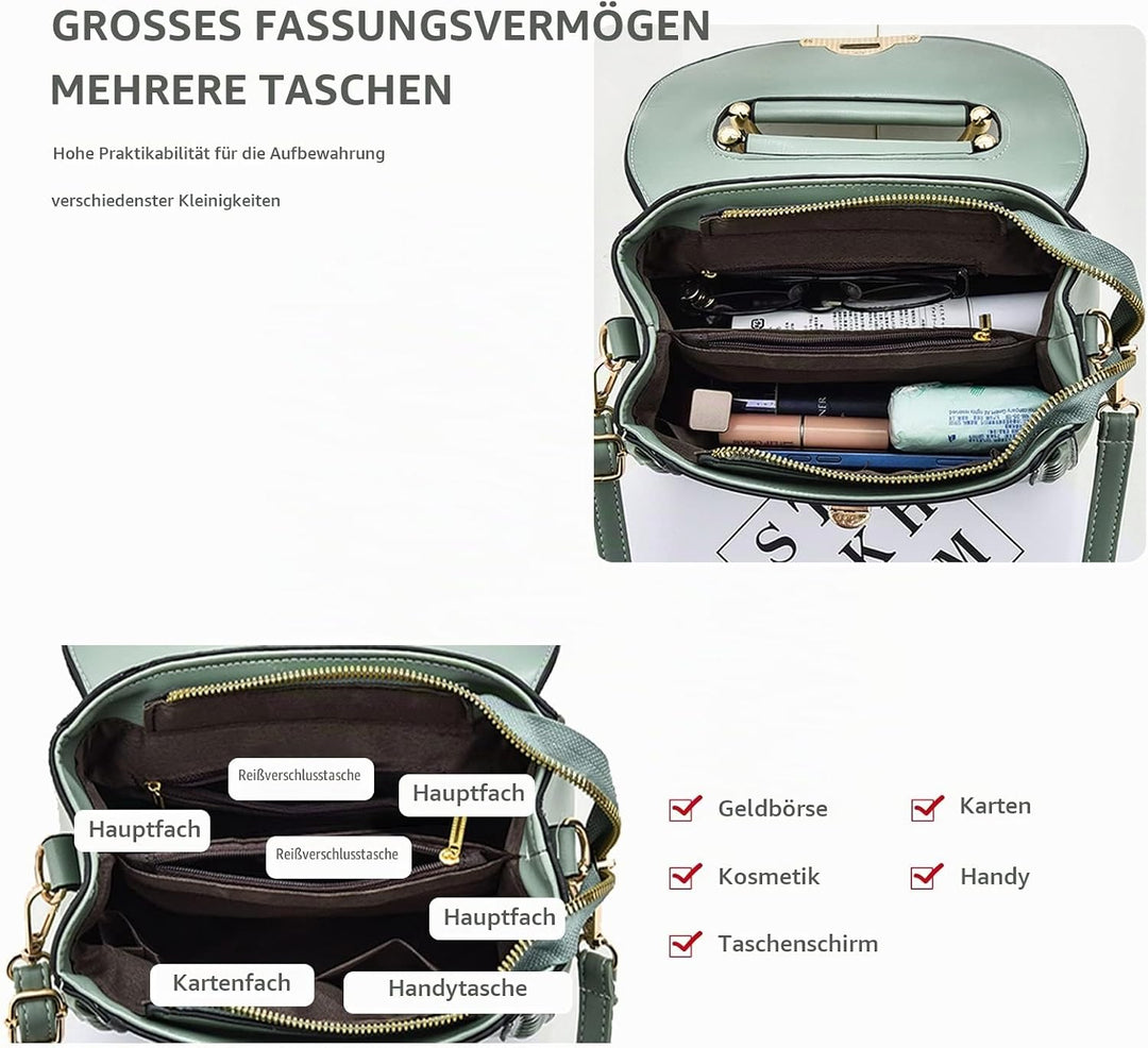 NICOLE &amp; DORIS Damen Handtasche Klein Umhängetasche PU Leder Handtaschen Elegante Schultertasche Cro