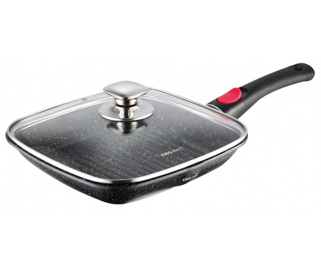 24cm Anti-Haft-Grillpfanne mit Marmorbeschichtung und abnehmbarer Griff KINGHOFF KH-1510