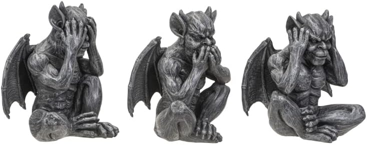 Pacific Giftware Gargoyle Figuren Set Nichts Böses sehen hören Sagen | Lustige Fantasy Deko