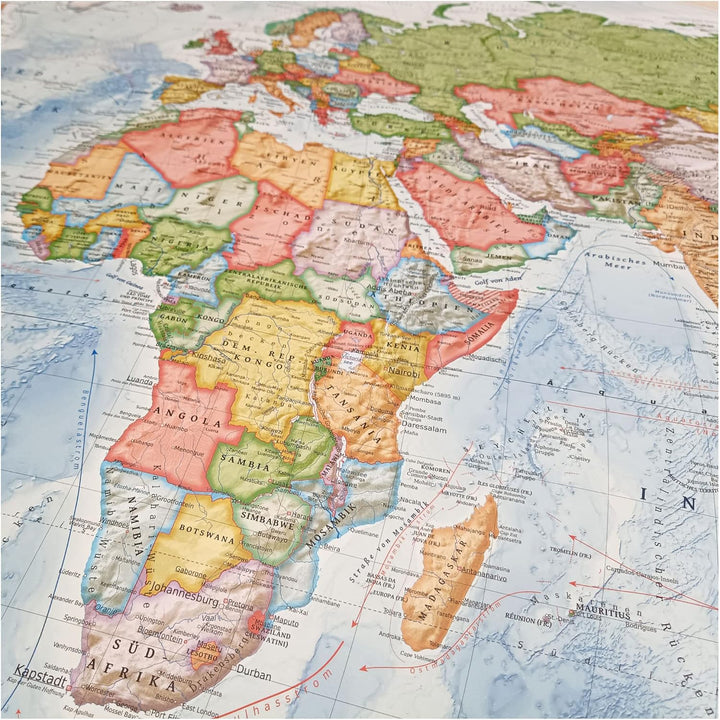 Politische Weltkarte, Grösse 120 x 80 cm, Stand der Weltkarte 2023, deutsch Papier 120 x 80 cm, Papi