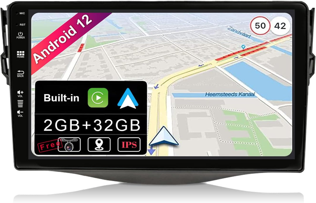 JOYX Android 12 Autoradio mit 2.5D Passt für Toyota RAV4 (2007-2012) - [2G+32G] - Rückfahrkamera KOS
