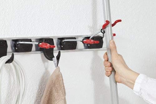 BRUNS Gerätehalter - 75cm Gerätehalter-Set - 6 Gerätehalter inklusive 2 Gerätehaken, 1 Führungsschie