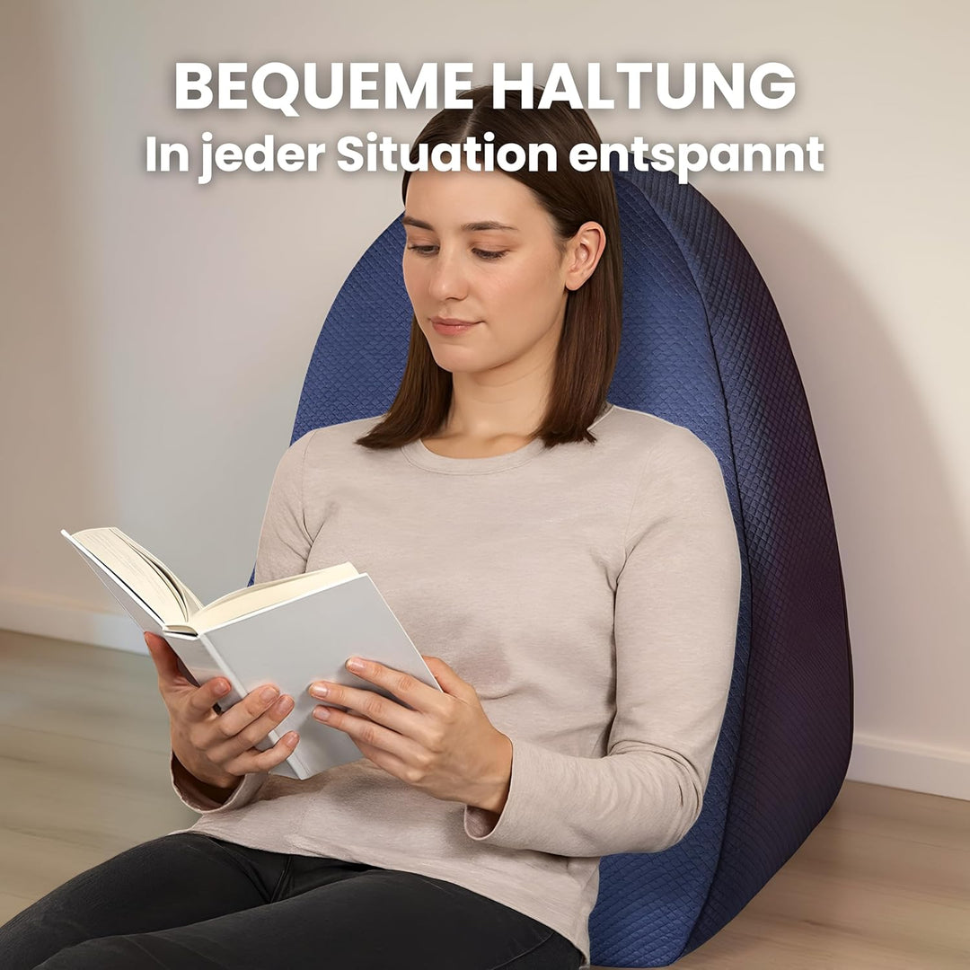 Lesekissen für Bett und Sofa – Rückenkissen Bett Memory-Schaum – Ergonomisches Dreiecksdesign – Natü