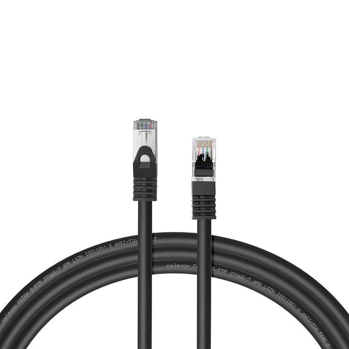 celexon CAT 6A Patchkabel S/FTP - 3m - schwarz - RJ45 auf RJ45, TIA/EIA 568B - 10 Gbps, 500 MHz - ho