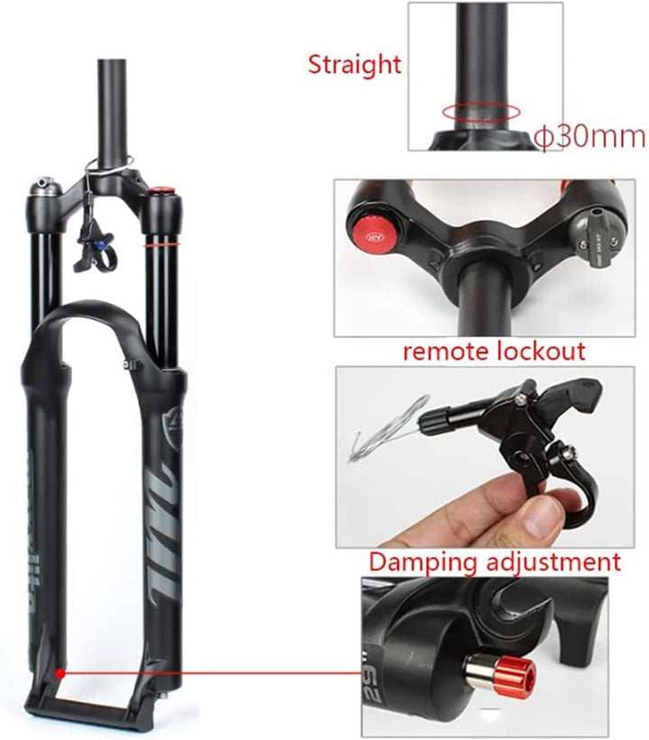 splumzer [EU Stock MTB Gabel 26 27,5 29 Zoll MTB Federgabel Federweg 100mm,1-1/8 Straight Tube/Taper