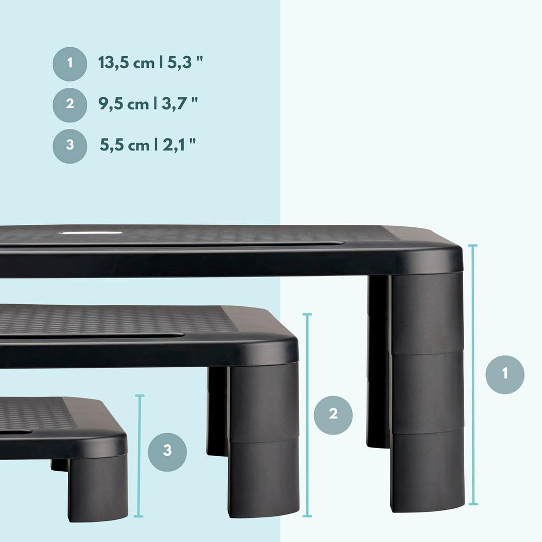 STEY ACCESORIOS Monitorständer, höhenverstellbarer Computer- und Laptop-Bildschirmständer mit abnehm