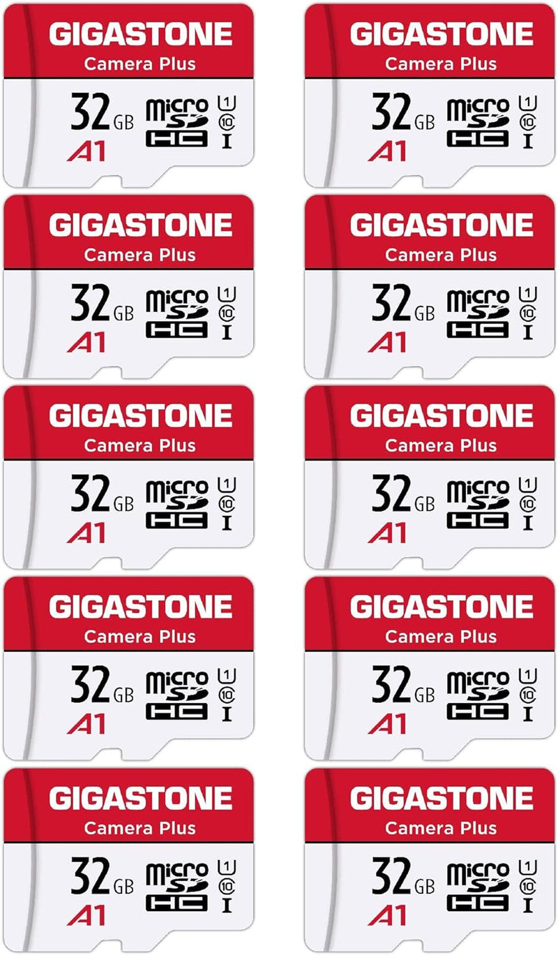 Gigastone Kamera Plus 32GB MicroSDHC Speicherkarte 10er-Pack + 2SD Adapter, für Action-Kamera und Dr