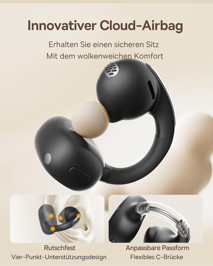 Baseus Bowie MC1 Open Ear Kopfhörer, Ohrclip mit Beeindruckender Klang, Adaptiver Bassverstärkung, B