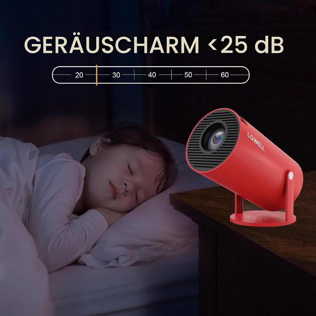 LQWELL® Beamer, Mini Projektor, unterstützt WiFi 5G, BT5.0 mit 11.0 Android OS, Automatische Trapezk