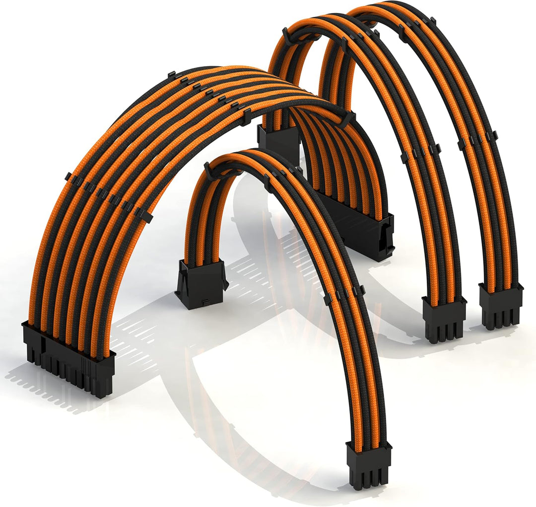 LINKUP - AVA 50cm PSU Kabelverlängerung Ummantelt GPU Nach Mass PC Stromversorgung mit Kamm-Kit┃1x 2