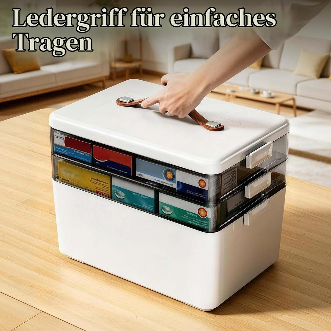 3-Lagige Medikamentenbox, Lichtschützendem Halbtransparentem Medikamenten Aufbewahrung, Tragbare Mul