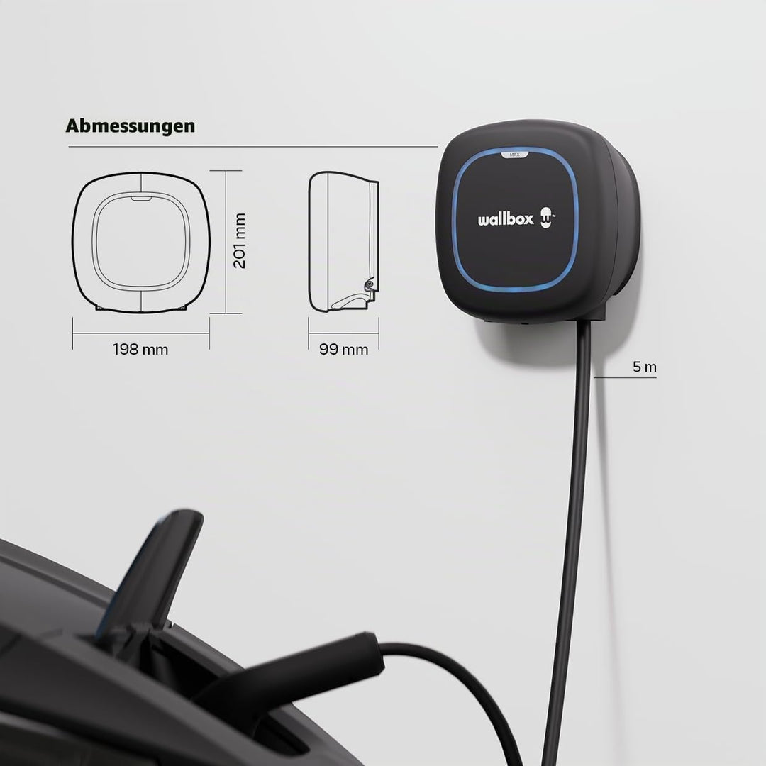 Wallbox Pulsar Max, Ladegerät für Elektrofahrzeuge (22 kW, Type 2, Wi-Fi, Bluetooth, OCPP, Innen/Aus