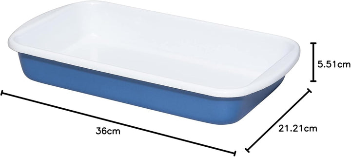 Riess, 0434-129, Auflaufform 32/19cm, Emaille, CLASSIC- NATURE BLUE DARK, 1.1 kg, 2.35 Liter, Länge