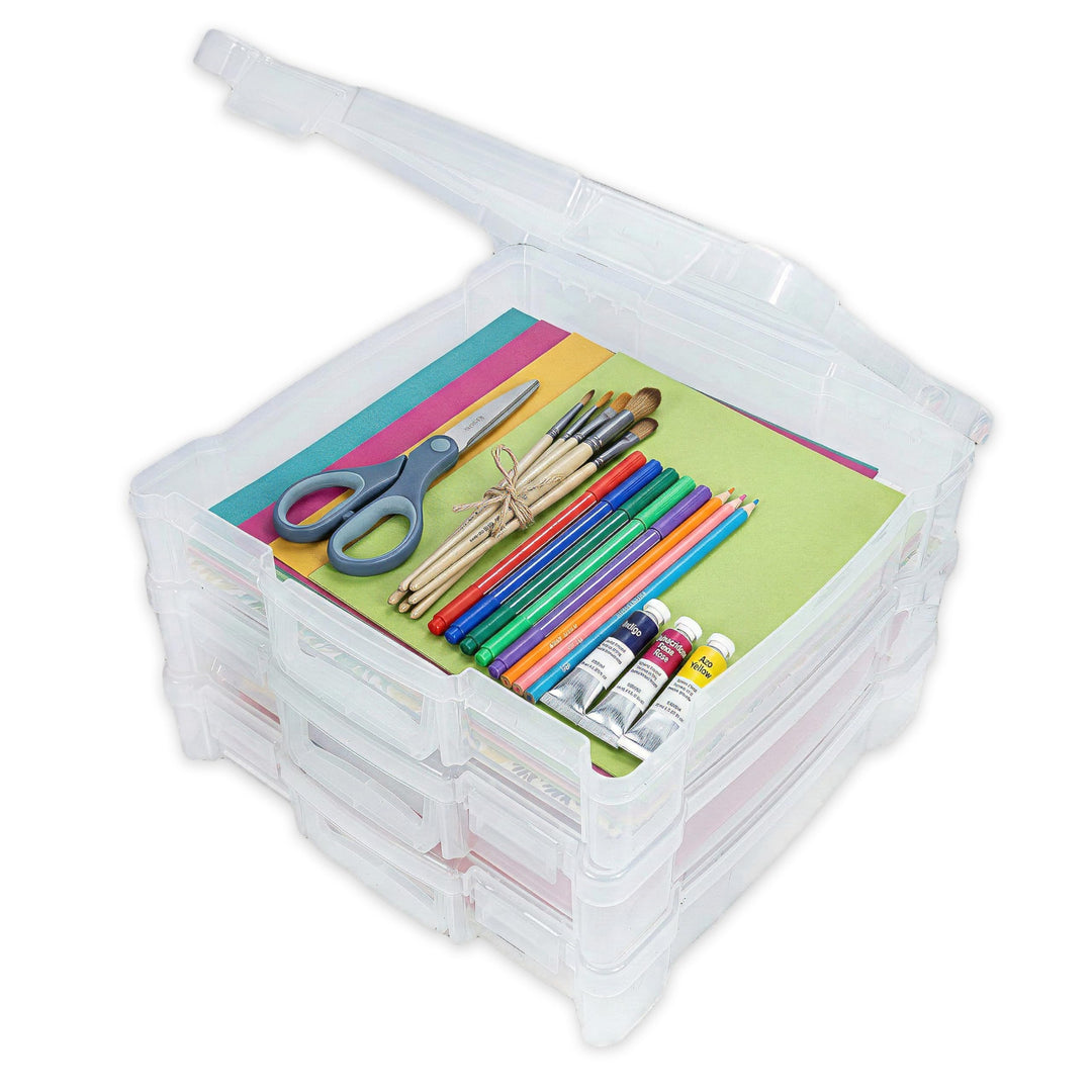 ArtBin 6913ZZ 30,5 x 30,5 cm tragbarer Kunst- und Handwerks-Organizer mit Griff, 3er-Pack, [3] Kunst