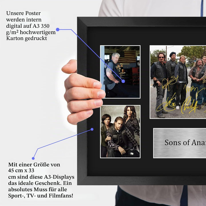 HWC Trading FR A3 Sons of Anarchy Geschenke Geducktes Signiertes Autogramm Fotodisplay für Fans von