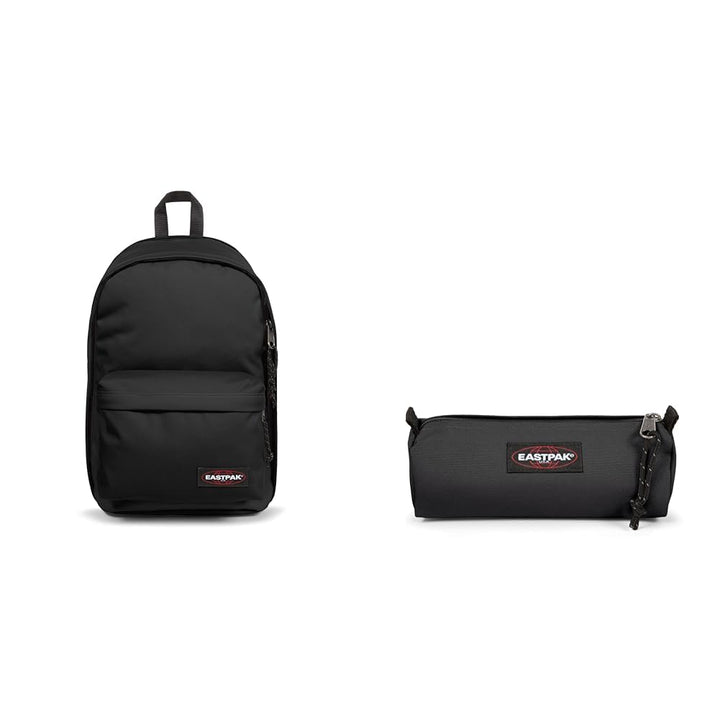 Eastpak BACK TO WORK Rucksack, 27 cm, 27 L Schwarz 43 cm, 27 L Bundle mit Federmäppchen, 21 cm, Schw