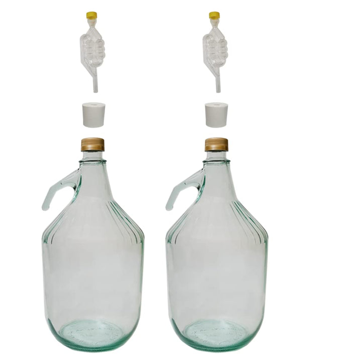 Demijohn 5 l (5000 ml) mit Schraubverschluss – Luftschleuse, Stumpfflasche Cider Carboy 1 Gallone, W