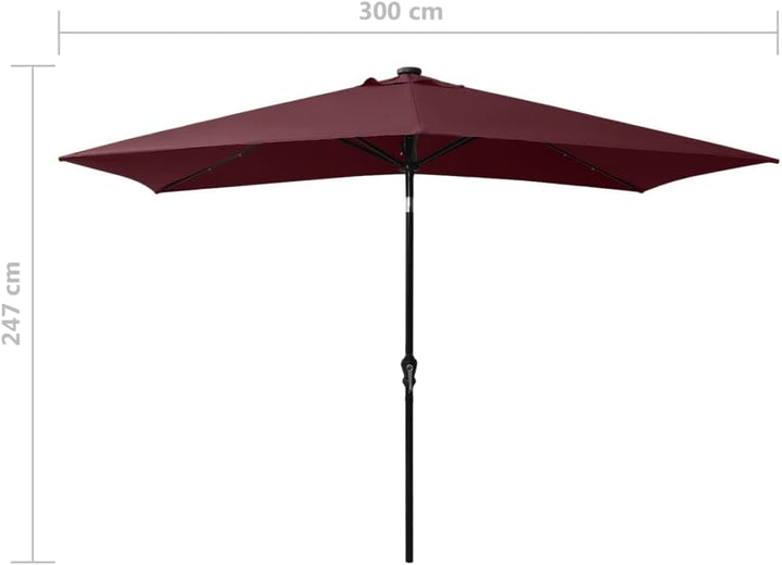 vidaXL Sonnenschirm mit LEDs Stahl-Mast Ampelschirm Gartenschirm Marktschirm Strandschirm Schirm Kur