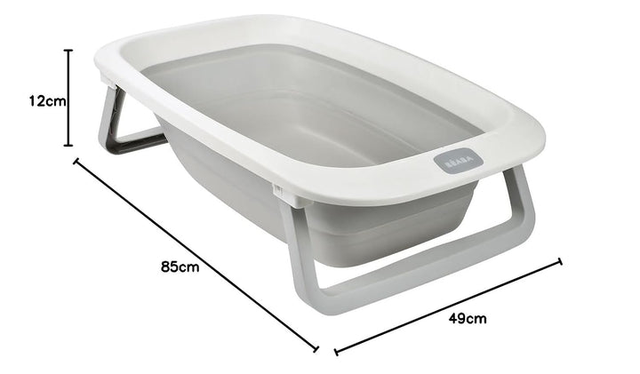 BÉABA, Faltbare Babybadewanne, Ultrakompakt, Rutschfeste Füsse, Trendiges Design, Abflussstopfen, Pr