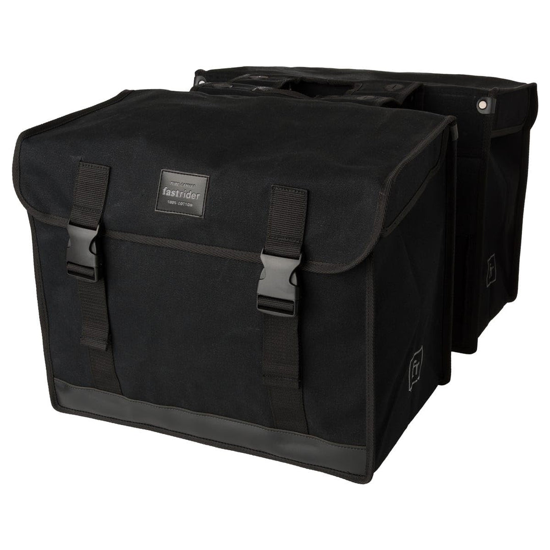 FAST RIDER Canvas 37 Doppelte Fahrradtasche für Gepäckträger, 65L Seitentasche Fahrrad, 100% Kanevas