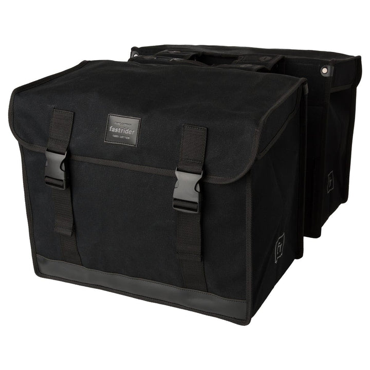 FAST RIDER Canvas 37 Doppelte Fahrradtasche für Gepäckträger, 65L Seitentasche Fahrrad, 100% Kanevas