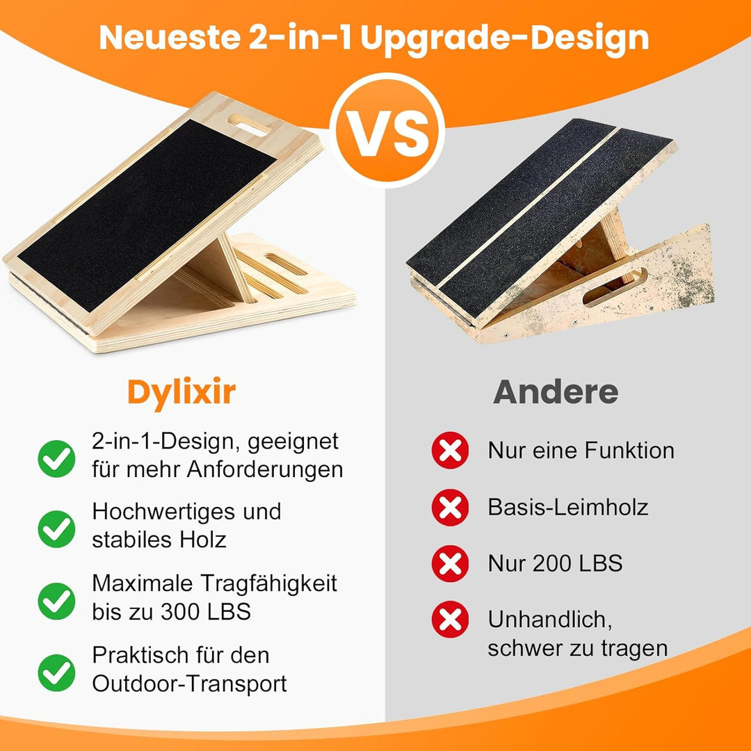 2 in 1 Wadendehner Balance Board erwachsene Schrägbrett aus Holz Gleichgewichtstrainer balanceboards