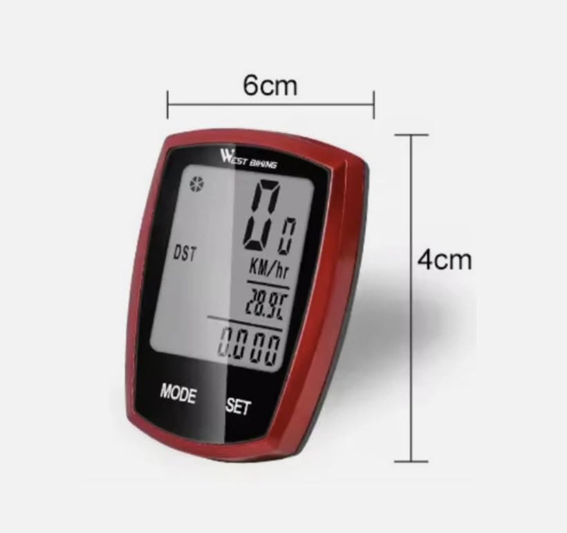 Kabelloser Fahrradcomputer, LCD Fahrrad Tacho mit Hintergrundbeleuchtung, Wasserdicht, Kilometerzähl
