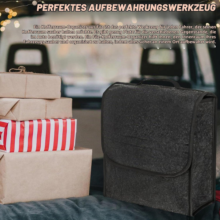 Kofferraumtasche Auto Organizer Toolbag: 30x17x29 cm Kofferraum Organizer aus Filz mit Tragegriff, A